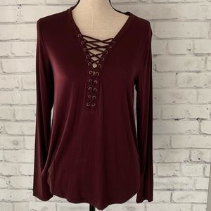 American Eagle Lace Up Shirt medium